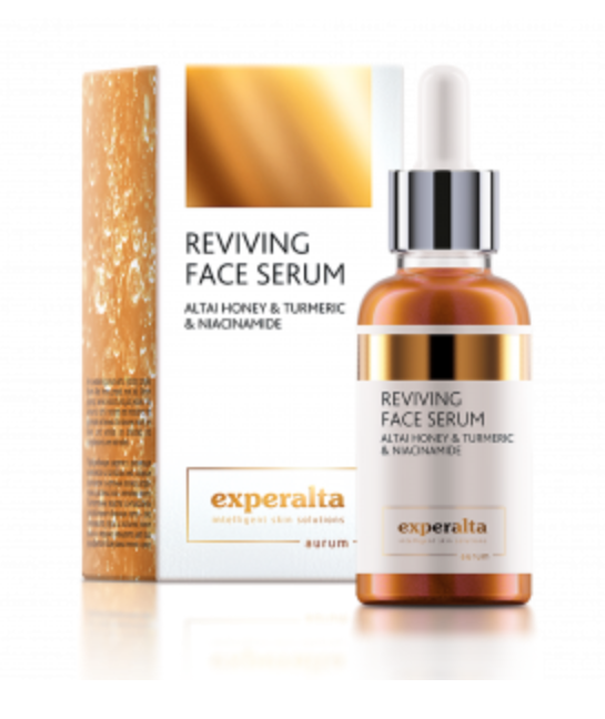 Experalta Aurum. Ревитализиращ серум за лице с алтайски мед и куркума и ниацинамид, 30 мл